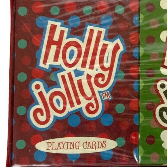 Holly Jolly Playing Cards 3 Decks Set By Russ Berrie Christmas Holiday Theme - Picture 4 of 6